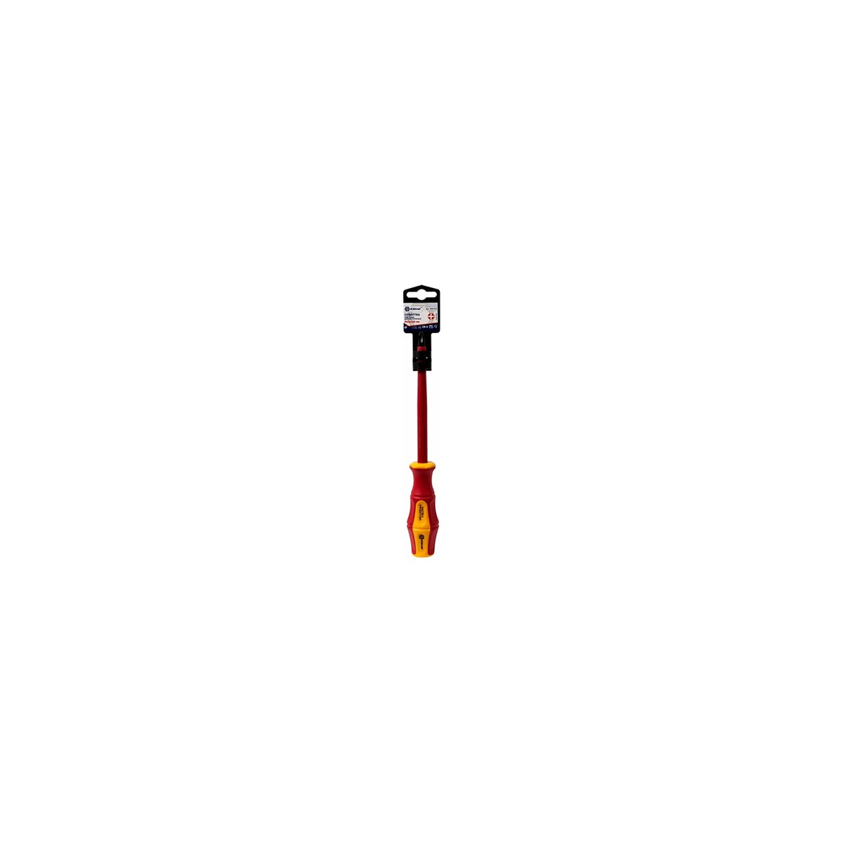 Отвёртка диэлектрическая КОБАЛЬТ Ultra Grip PH-3 х 150 мм CR-V, двухком. рукоятка (1 шт.) подвес