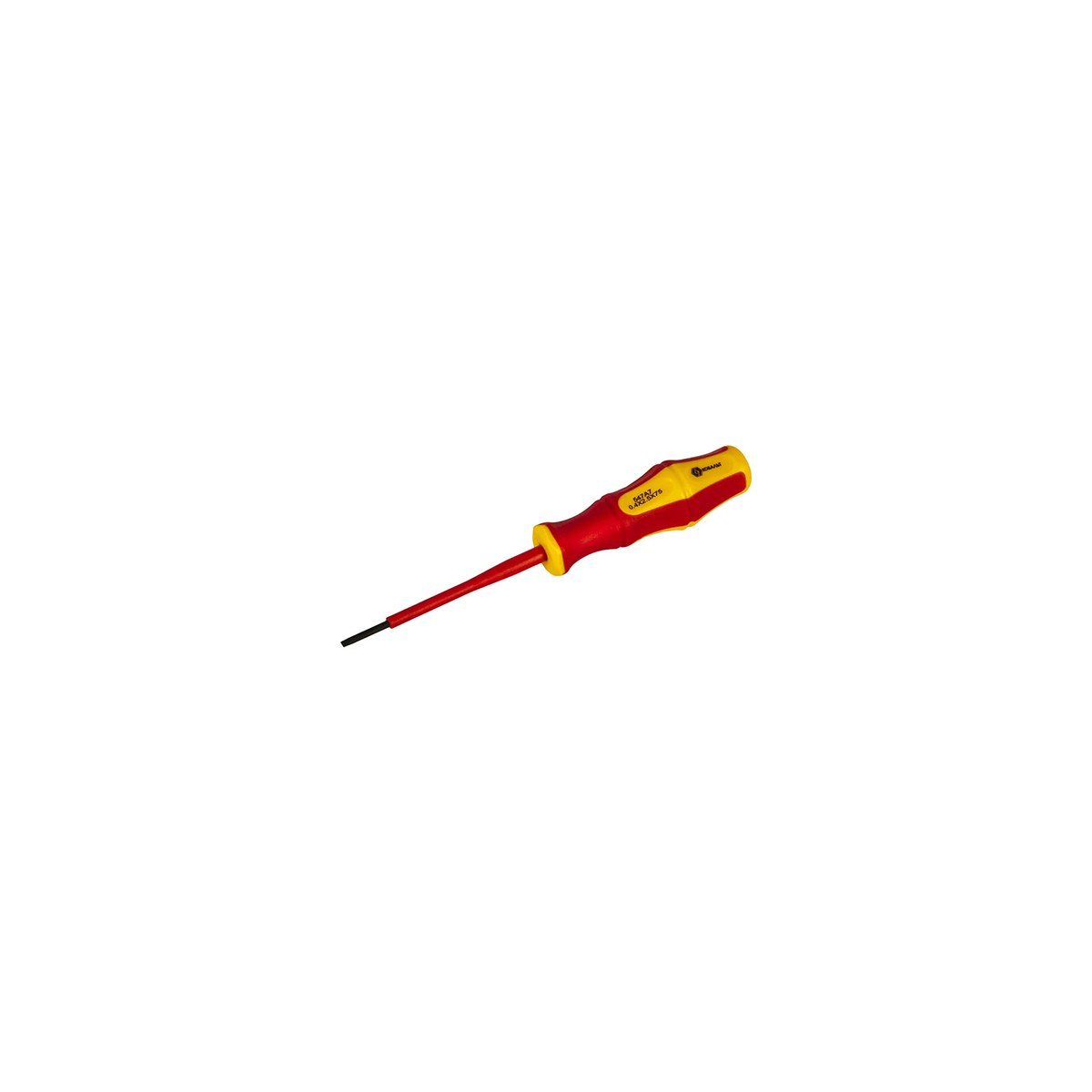 Отвёртка диэлектрическая КОБАЛЬТ Ultra Grip SL 2,5 х 75 мм CR-V, двухком. рукоятка (1 шт.) подвес